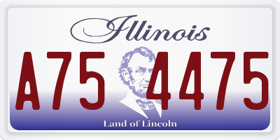 IL license plate A754475