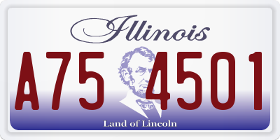 IL license plate A754501