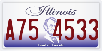 IL license plate A754533
