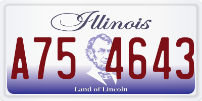 IL license plate A754643