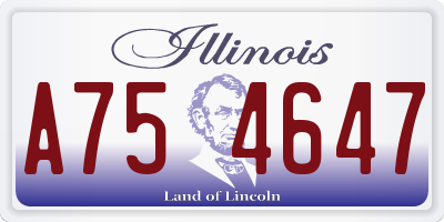 IL license plate A754647