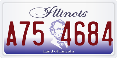 IL license plate A754684