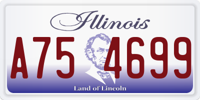 IL license plate A754699