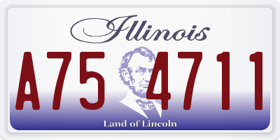 IL license plate A754711