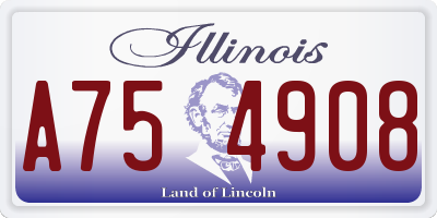 IL license plate A754908