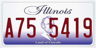 IL license plate A755419