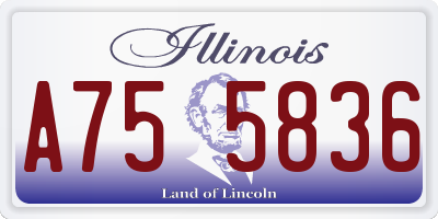 IL license plate A755836