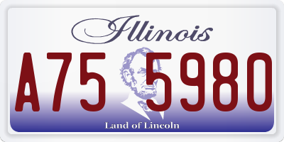 IL license plate A755980