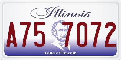 IL license plate A757072