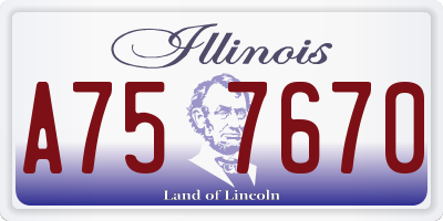 IL license plate A757670