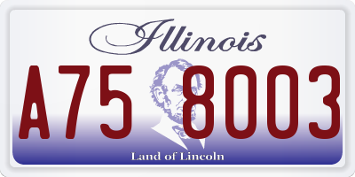 IL license plate A758003
