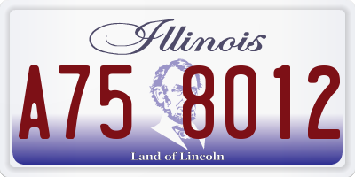 IL license plate A758012