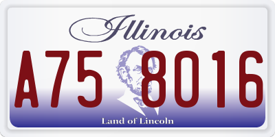 IL license plate A758016