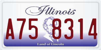 IL license plate A758314