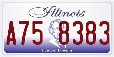 IL license plate A758383