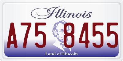 IL license plate A758455