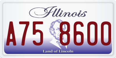 IL license plate A758600