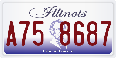 IL license plate A758687