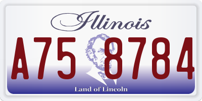 IL license plate A758784