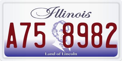 IL license plate A758982