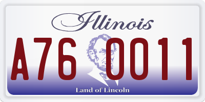IL license plate A760011