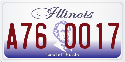 IL license plate A760017