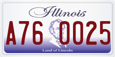 IL license plate A760025