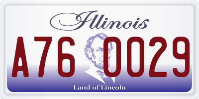 IL license plate A760029