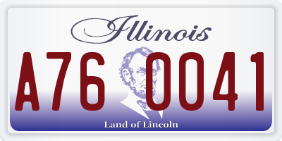 IL license plate A760041