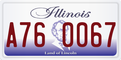 IL license plate A760067