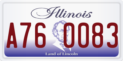 IL license plate A760083