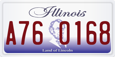 IL license plate A760168