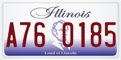 IL license plate A760185