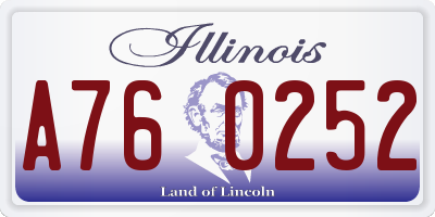 IL license plate A760252
