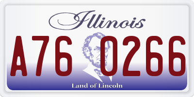 IL license plate A760266