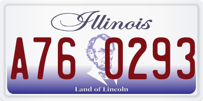 IL license plate A760293