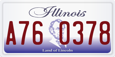 IL license plate A760378
