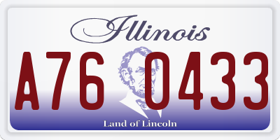IL license plate A760433