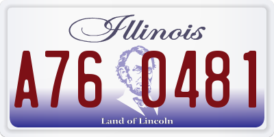 IL license plate A760481