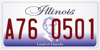 IL license plate A760501