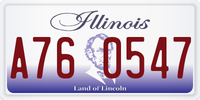 IL license plate A760547