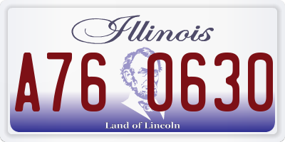 IL license plate A760630