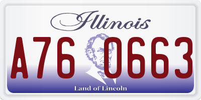 IL license plate A760663