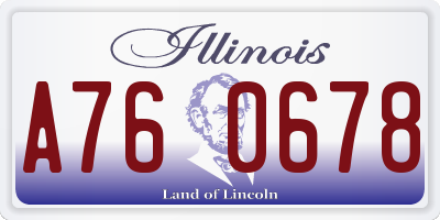 IL license plate A760678