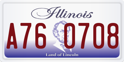 IL license plate A760708