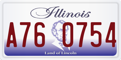 IL license plate A760754