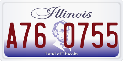 IL license plate A760755