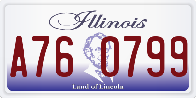 IL license plate A760799
