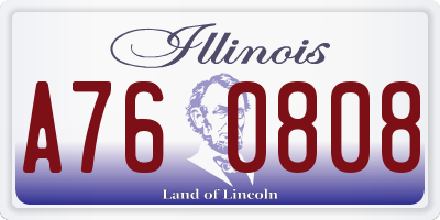 IL license plate A760808
