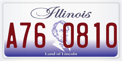 IL license plate A760810
